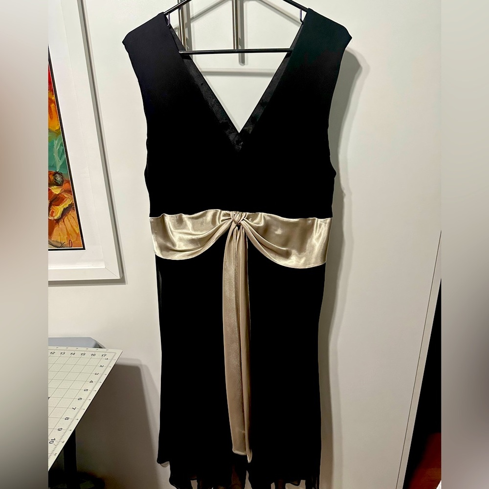Signature by Robbie Bee Silk Black Dress Sz 16